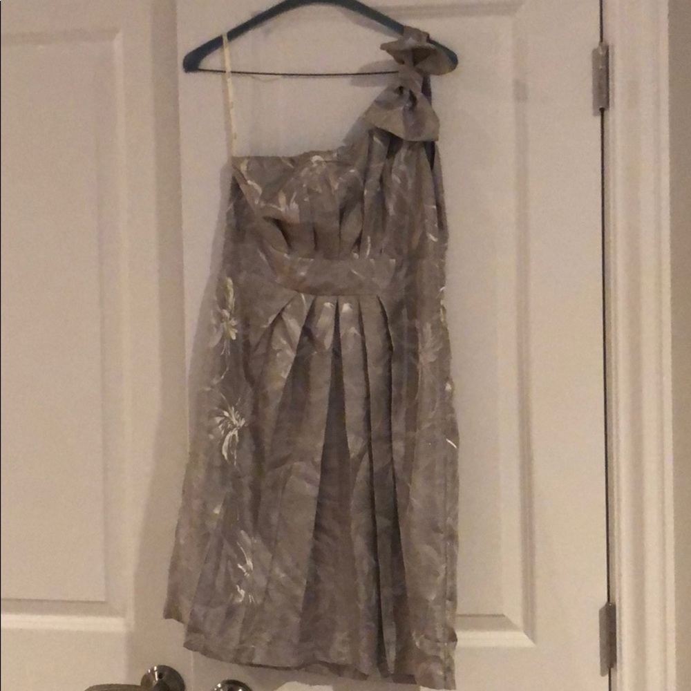 Only worn once! Silver One Shoulder Dress!